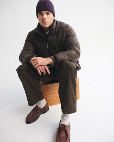 Abercrombie & Fitch A&f Aircloud Mockneck Puffer In Brown