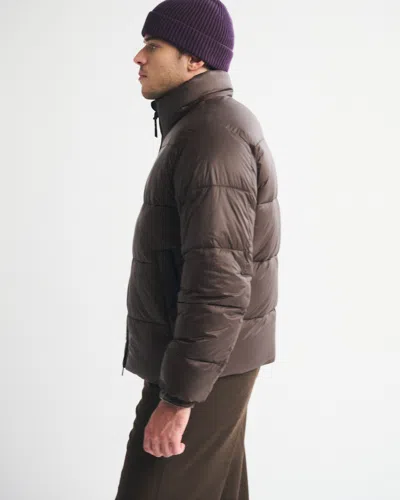 Abercrombie & Fitch A&f Aircloud Mockneck Puffer In Brown