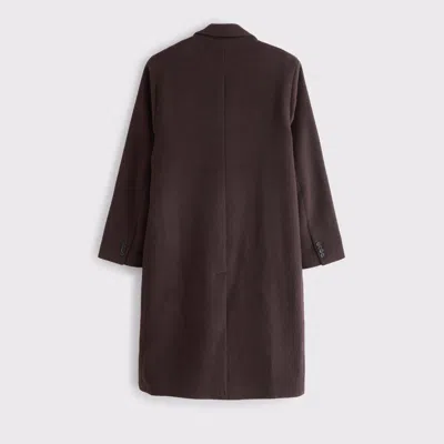 Abercrombie & Fitch Wool-blend Double-breasted Coat In Brown