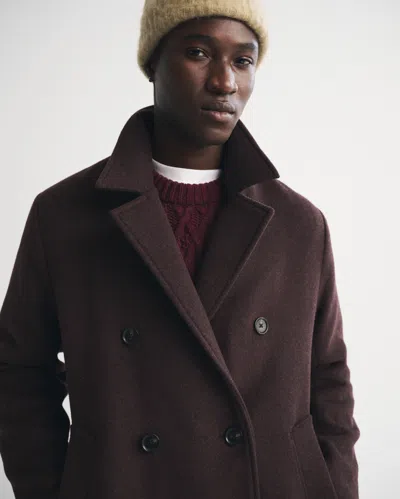 Abercrombie & Fitch Wool-blend Double-breasted Coat In Brown