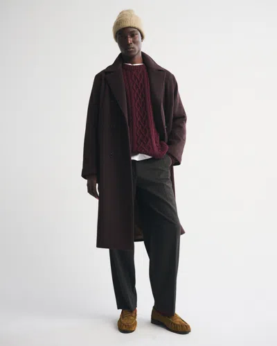 Abercrombie & Fitch Wool-blend Double-breasted Coat In Brown