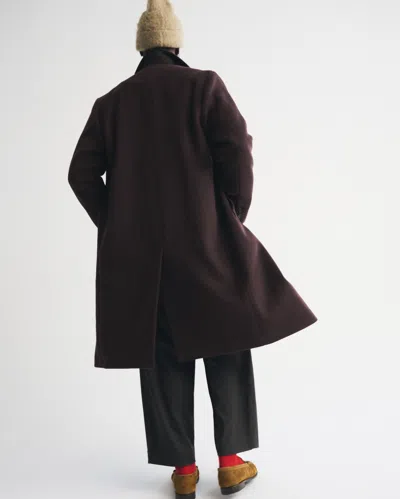 Abercrombie & Fitch Wool-blend Double-breasted Coat In Brown