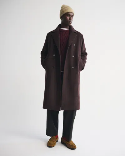 Abercrombie & Fitch Wool-blend Double-breasted Coat In Brown