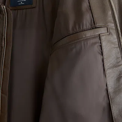 Abercrombie & Fitch Vegan Leather Zip Jacket In Brown