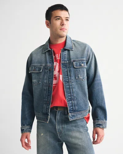 Abercrombie & Fitch Denim Trucker Jacket In Blue