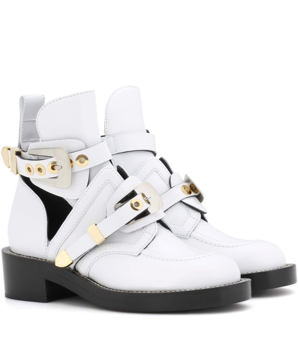 balenciaga white ceinture boots