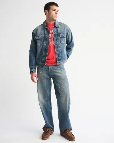 Abercrombie & Fitch Denim Trucker Jacket In Blue