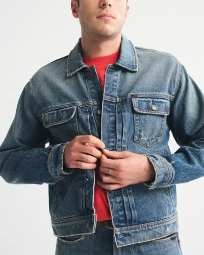 Abercrombie & Fitch Denim Trucker Jacket In Blue