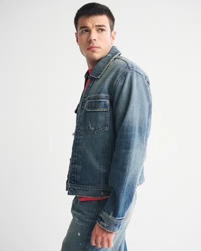 Abercrombie & Fitch Denim Trucker Jacket In Blue