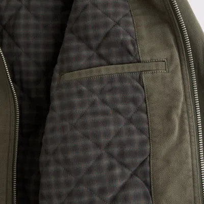 Abercrombie & Fitch Hooded Workwear Bomber Jacket In Green