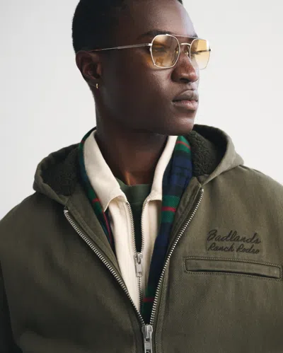 Abercrombie & Fitch Hooded Workwear Bomber Jacket In Green