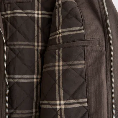 Abercrombie & Fitch Workwear Hooded Bomber Jacket In Brown