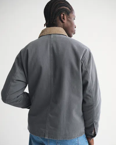 Abercrombie & Fitch Workwear Kanga Zip Jacket In Black