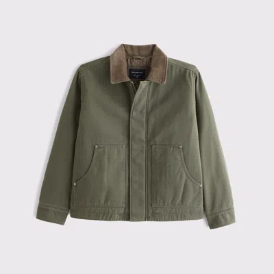 Abercrombie & Fitch Workwear Kanga Zip Jacket In Green