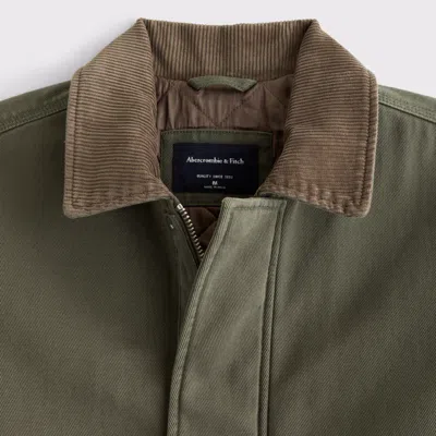 Abercrombie & Fitch Workwear Kanga Zip Jacket In Green