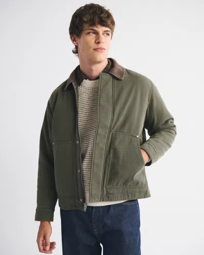 Abercrombie & Fitch Workwear Kanga Zip Jacket In Green