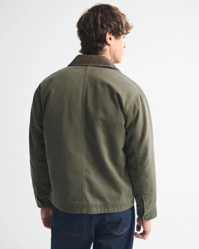 Abercrombie & Fitch Workwear Kanga Zip Jacket In Green
