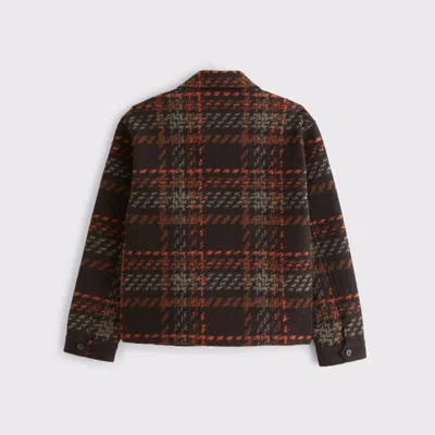 Abercrombie & Fitch Wool-blend Zip Jacket In Black