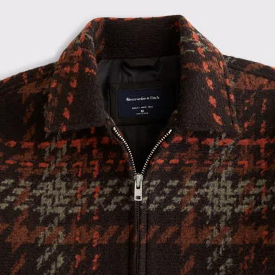 Abercrombie & Fitch Wool-blend Zip Jacket In Black