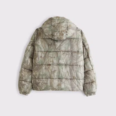 Abercrombie & Fitch A&f Aircloud Hooded Puffer In Green