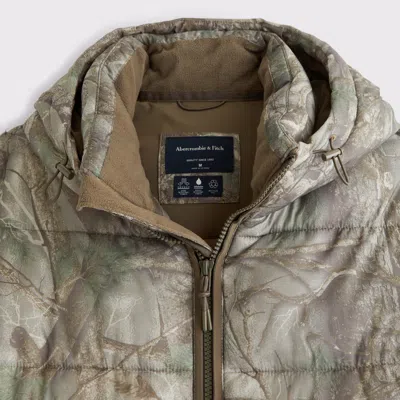 Abercrombie & Fitch A&f Aircloud Hooded Puffer In Green