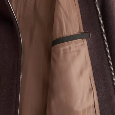 Abercrombie & Fitch Wool-blend Zip Jacket In Brown