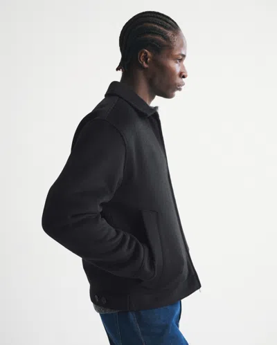 Abercrombie & Fitch Wool-blend Zip Jacket In Black