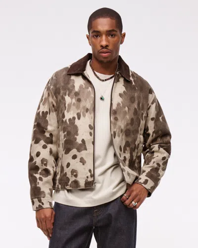 Abercrombie & Fitch Workwear Zip Jacket In Brown