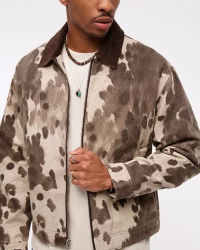 Abercrombie & Fitch Workwear Zip Jacket In Brown