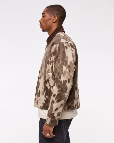 Abercrombie & Fitch Workwear Zip Jacket In Brown