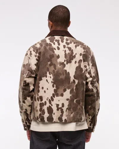 Abercrombie & Fitch Workwear Zip Jacket In Brown