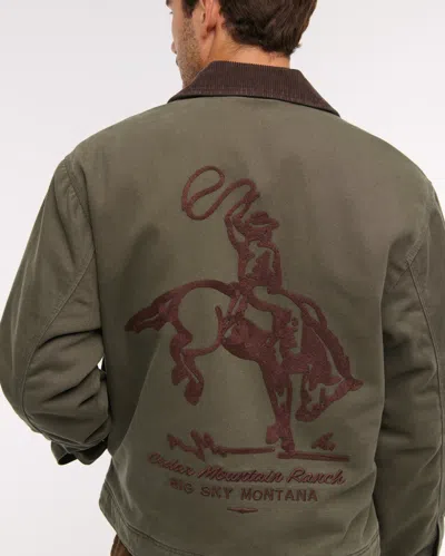 Abercrombie & Fitch Workwear Zip Jacket In Green