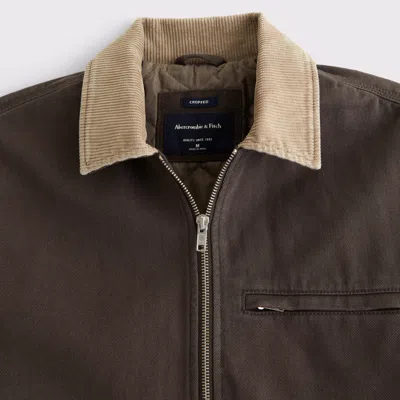 Abercrombie & Fitch Workwear Zip Jacket In Brown