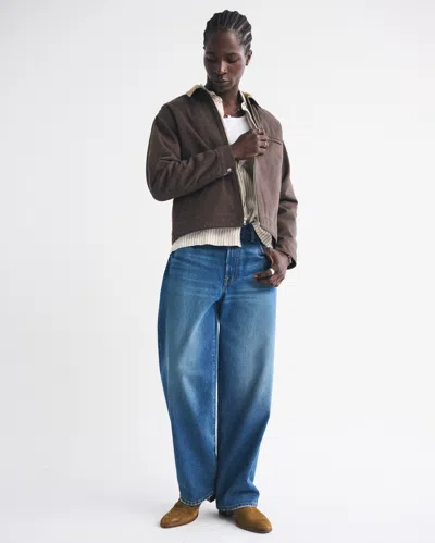 Abercrombie & Fitch Workwear Zip Jacket In Brown