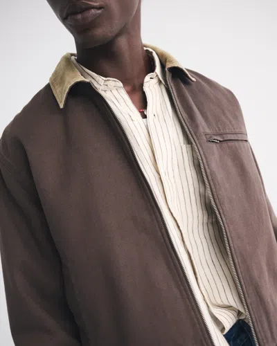 Abercrombie & Fitch Workwear Zip Jacket In Brown