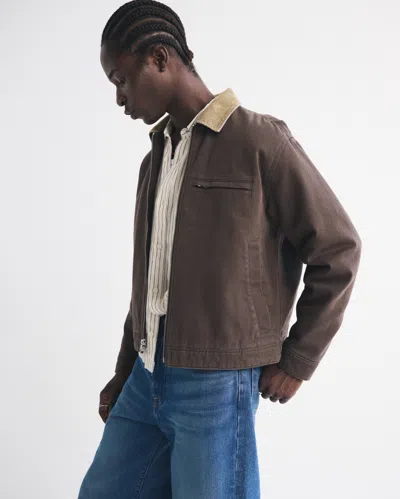 Abercrombie & Fitch Workwear Zip Jacket In Brown