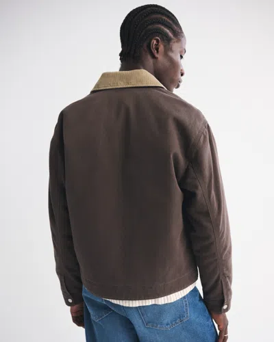 Abercrombie & Fitch Workwear Zip Jacket In Brown