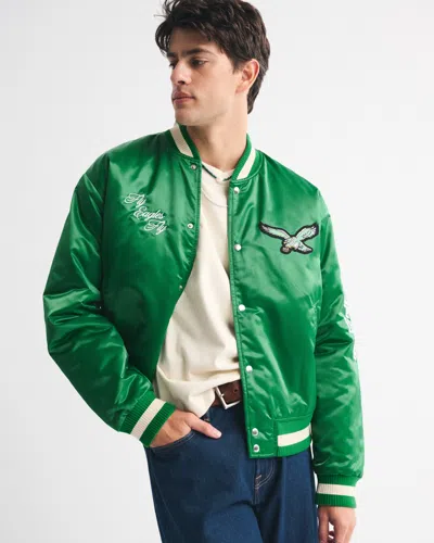 Abercrombie & Fitch Philadelphia Eagles Varsity Bomber Jacket