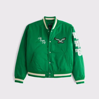 Abercrombie & Fitch Philadelphia Eagles Varsity Bomber Jacket