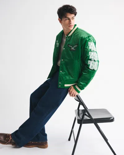 Abercrombie & Fitch Philadelphia Eagles Varsity Bomber Jacket