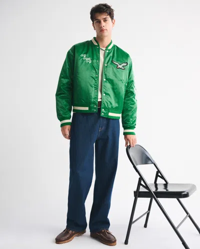 Abercrombie & Fitch Philadelphia Eagles Varsity Bomber Jacket