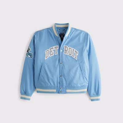 Abercrombie & Fitch Detroit Lions Varsity Bomber Jacket In Blue
