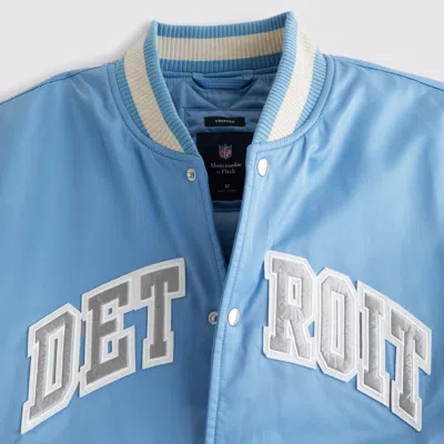 Abercrombie & Fitch Detroit Lions Varsity Bomber Jacket In Blue