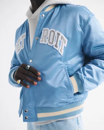 Abercrombie & Fitch Detroit Lions Varsity Bomber Jacket In Blue