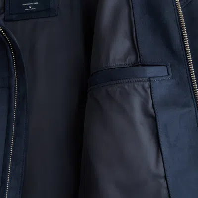 Abercrombie & Fitch Easy Lightweight Vegan Suede Zip Jacket In Blue