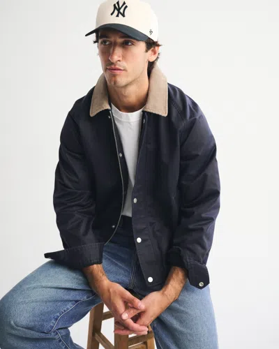Abercrombie & Fitch Lightweight Barn Jacket In Blue
