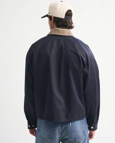 Abercrombie & Fitch Lightweight Barn Jacket In Blue