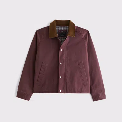 Abercrombie & Fitch Lightweight Barn Jacket In Burgundy