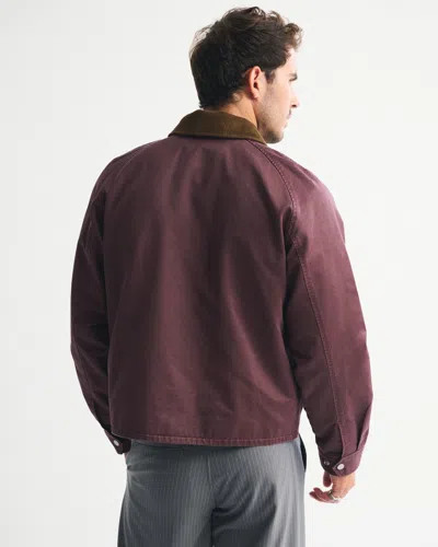 Abercrombie & Fitch Lightweight Barn Jacket In Burgundy