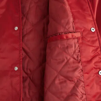 Abercrombie & Fitch Budweiser Varsity Bomber Jacket In Red